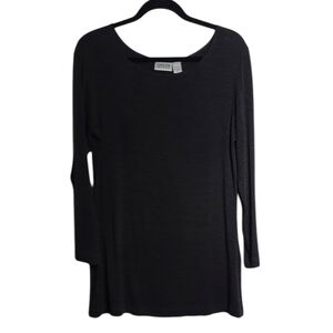 CHICO'S DESIGN Long Sleeve Stretch Grey Tunic Top Size 2 (12/14-L)